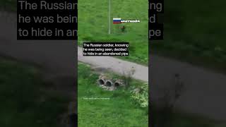 Russian Soldiers Decided to Hide in a Pipe But Ukrainian FPV Drone Found Him #warinukraine