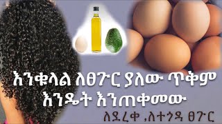 እንቁላል ለፀጉር ፈጣን እድገት ለፀጉር እድገት ያለው ጥቅም እና በስንት አይነት መንገዶች እንጠቀመው | በተለይ ለተጎዳ ፀጉር መፍትሄ |ለሚሰባበር ፀጉር