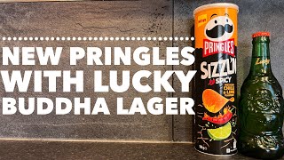 Lucky Buddha Lager Beer Review With Pringles Sizzl'n Spicy Mexican Chilli \u0026 Lime Review