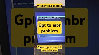 How to convert GPT to MBR disk type during window installation #cmd #windows #shortcutkeys