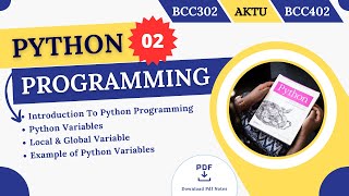 Introduction To Python Programming | Python Variables | Local & Global Variable | Example | AKTU