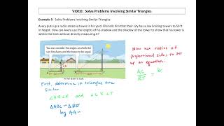 Solve Problems Involving Similar Triangles