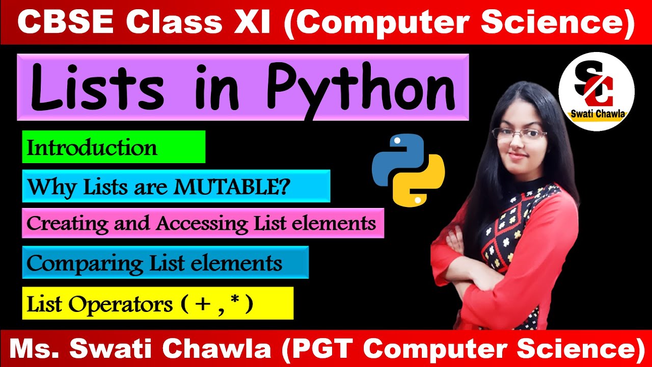 List In Python Class 11 | List Operators | List Manipulation | CBSE ...