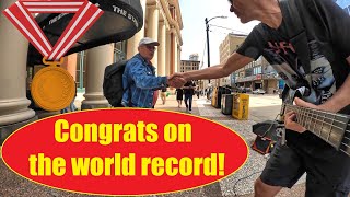 I set the WORLD RECORD for longest street guitar solo today! (Blues fusion jam) Join the chat!