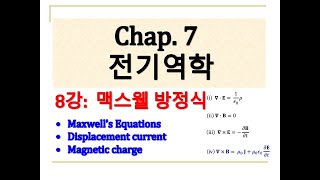 전자기학 7장-8강(전기역학): 맥스웰 방정식