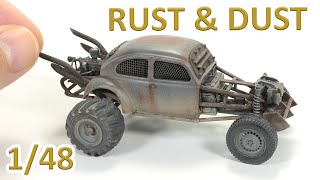 How to make Painting Weathering Rust & Dust effect - Tamiya 1/48 - Mad Max Vehicles