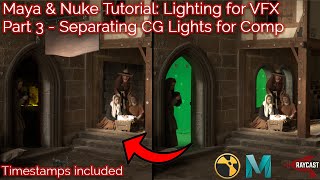 Maya & Nuke Tutorial: Lighting for VFX Part 3 - Separating CG lights for Compositing