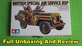 Tamiya 1/35th Scale British Special Air Service Jeep Model Unboxing And Review With Photo-etch