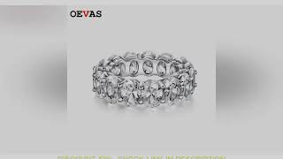 OEVAS 100% 925 Sterling Silver 5*7mm Oval Cut Full Eternity Ring For Women Sparking High Carbon Diam