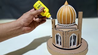 CARA MEMBANGUN MINIATUR MESJID DARI KARDUS #119 || MESJID MINIATUR