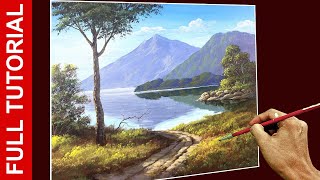 Acrylic Landscape Painting Lesson - Morning in Lake 2 / JMLisondra