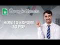 How to Export Google Sheets to PDF | Easy Guide 2026