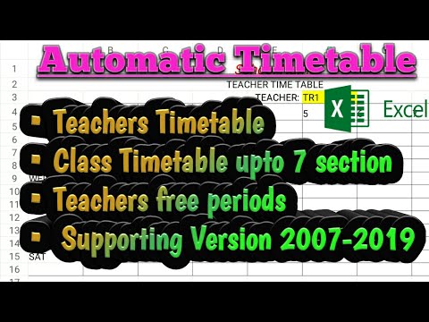 How to make School Timetable in Excel (fully Automated) | #Classwise #2020 #In_Tamil #समय_सारणी