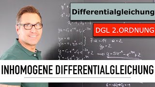 Inhomogene Differentialgleichung 2.Ordnung lösen | homogene Lösung | Störfaktor | Störfunktion