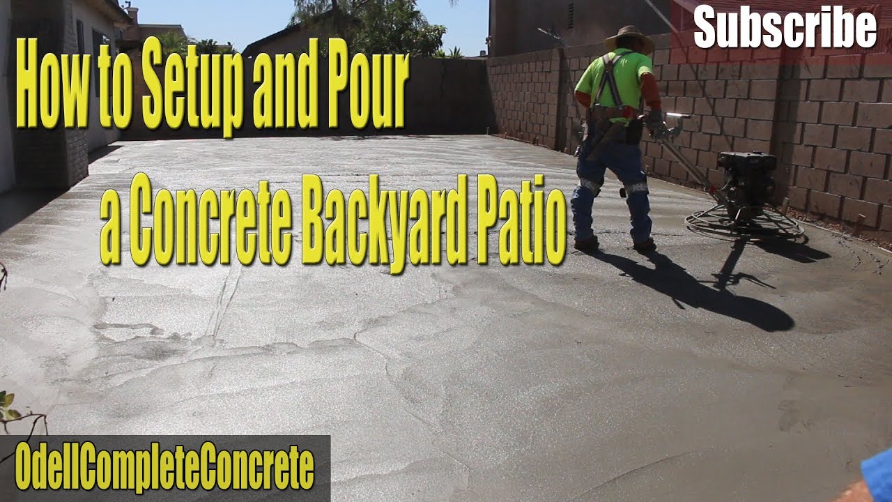 How To Setup And Pour A Concrete Backyard Patio #4 - YouTube