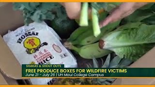 Shakas and Shout Outs :Free produce boxes for wildfire victims