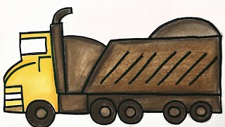 How to draw a Truck | Cartoon drawing | Simple drawing for kids| Truck
