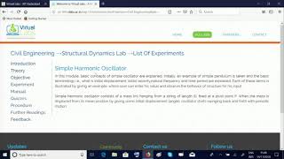 Virtual Labs- Stucutral Dynamics Lab