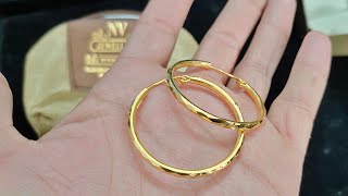 Simpal Gold hoop earrings designs daily wear 👉Old Fashion