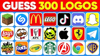 Guess the Logo in 1 Seconds 🥇🍏 300 Famous Logos | Ultimate Logo Quiz | Quiz Alien