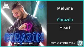 Maluma - Corazón Lyrics English Translation - ft Nego do Borel - Dual Lyrics English and Spanish