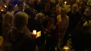 Małgorzata Marenin niedopuszczona do głosu. Protest w Kielcach 24.07.2017