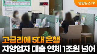 고금리에 5대 은행 자영업자 대출 연체 1조원 넘어 / 연합뉴스TV (YonhapnewsTV)