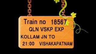 Train No 18568 Train Name QLN VSKP EXP KOLLAM JN SASTHANKOTTA KARUNAGAPALLI KAYANKULAM JN