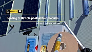 Bonding of flexible photovoltaic modules on metal subconstructions