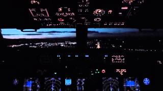 ILS Approach and Landing at Night - Boeing 737-800NG