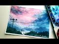 Watercolor SKY and CLOUDS Painting Demonstration