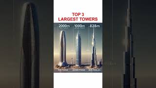 Top 3 Largest Towers In The World #burjkhalifa #jeddahtower #risetower #gulf #shorts #viralvideo