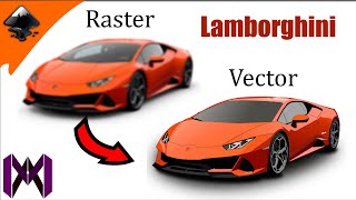 How to create Lamborghini in Inkscape. Vector tracing. Illustration speed video. | AM Artists