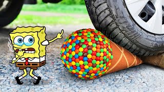 Experiment: Spongebob vs Water Balloon, Eggs | Crushing Crunchy & Soft Things by Car - Woa Doodland