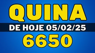 🍀Quina 6650 – resultado da quina de hoje concurso 6650 (05-02-25)