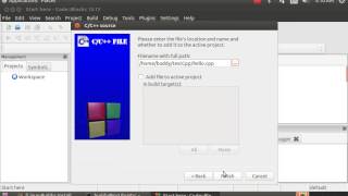 Hello World (hello.cpp) on Linux, Code::Blocks