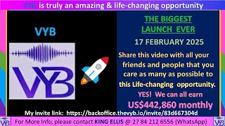 VYB   GREATEST LAUNCH EVER - LAUNCHINGG 17 FEBRUARY 2025. JOIN NOW FOR FREE DURING PRE-LAUNCH PERIOD