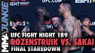 Jairzinho Rozenstruik,  Augusto Sakai have tense faceoff | UFC Fight Night 189 staredown