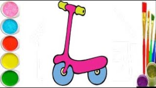 Drawing a scooter for children/ Bolalar uchun samokat chizish / Рисуем самокат для детей
