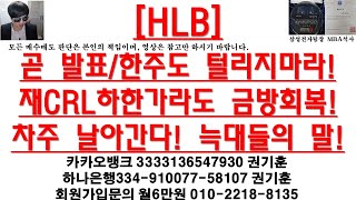 [주식투자]HLB(곧 발표/한주도 털리지마라!/재CRL하한가라도 금방회복!/차주 날아간다! 늑대들의 말!)