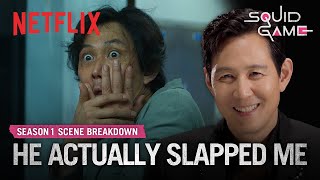 Lee Jung-jae breaks down the ddakji scene with Gong Yoo | Squid Game | Netflix [ENG SUB]