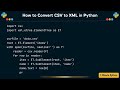 How to Convert CSV to XML in Python