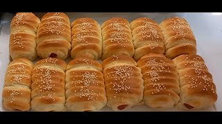 Recept za najpopularnije  pecivo sa hrenovkom-rol kifle sa viršlom-roll muffins with hot dogs