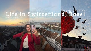 Life in Switzerland, Basel pt. 1 lColor my Hair / me, Autumn Fair & Book shopping 🧸☕ ೀ｡˚