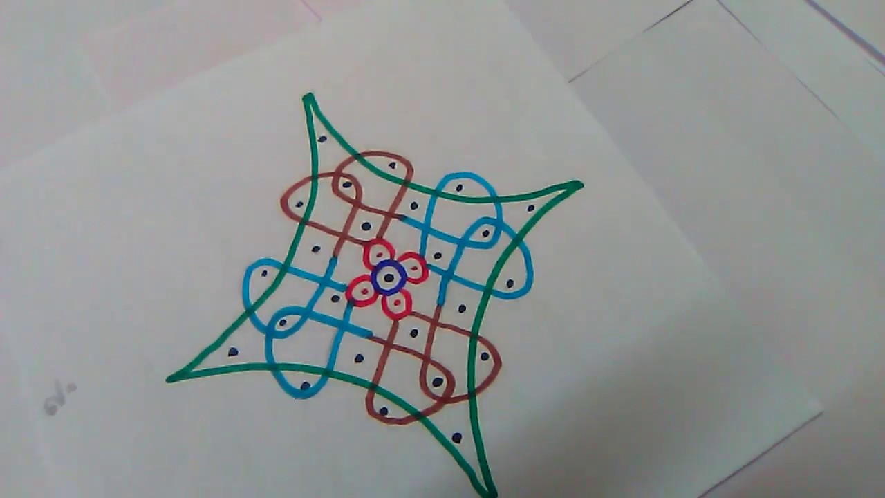 Easy Pulli Kolam Youtube