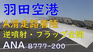 逆噴射・フラップ・スポイラー全開／羽田空港A滑走路着陸・三浦半島～東京湾・横浜・川崎沖合上空／ANA794大分空港→羽田空港