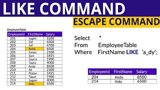 LIKE command with Escape command
