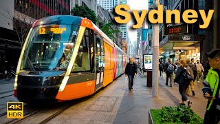 Sydney Australia Walking Tour - George Street Evening Rush | 4K HDR