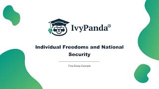 Individual Freedoms and National Security | Free Essay Example