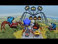 Cars Speed Test with MONSTERS - HOUSE HEAD & CAR EATER & BUS EATER & THOMAS TRAIN – BeamNG.Drive